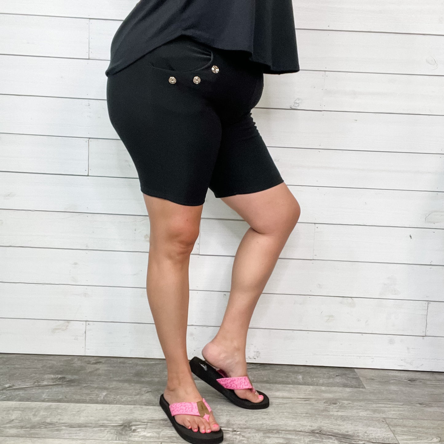 Trouser Shorts with Button Detail