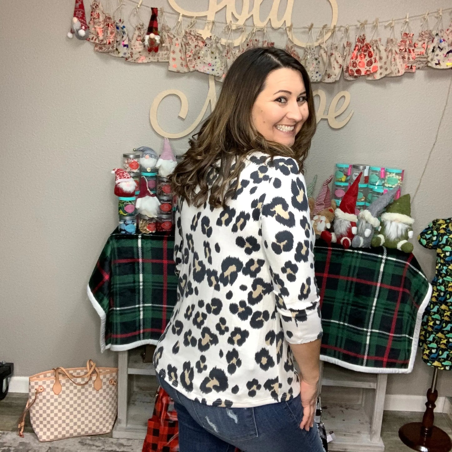 Uncaged Animal Print 3/4 Sleeve Top