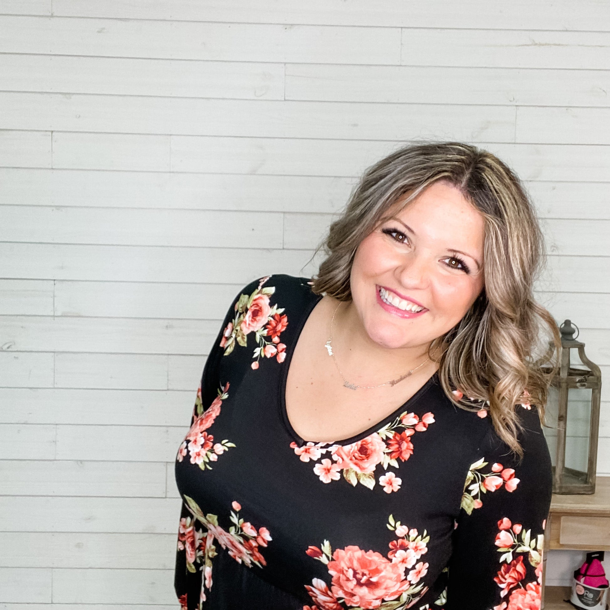 "Vanessa" Floral Peplum Style Long Sleeve