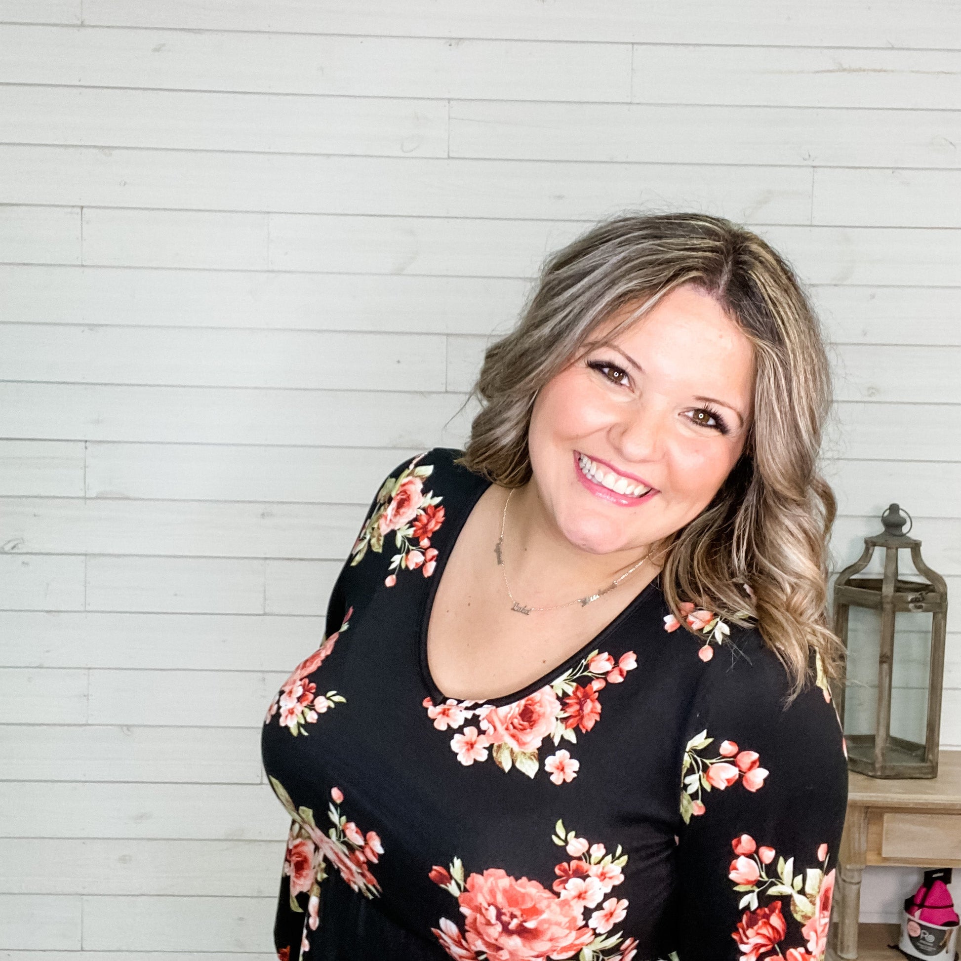 "Vanessa" Floral Peplum Style Long Sleeve