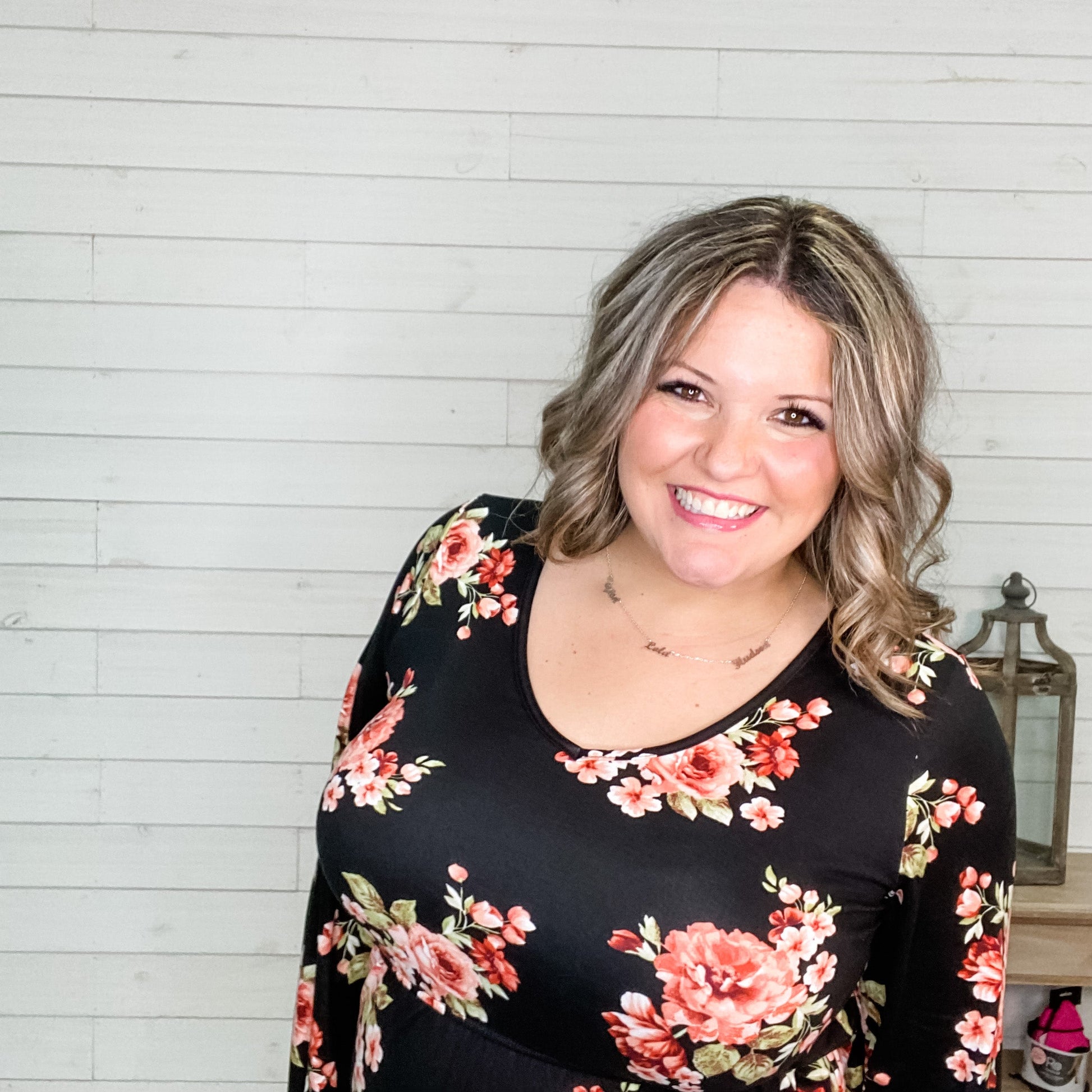 "Vanessa" Floral Peplum Style Long Sleeve