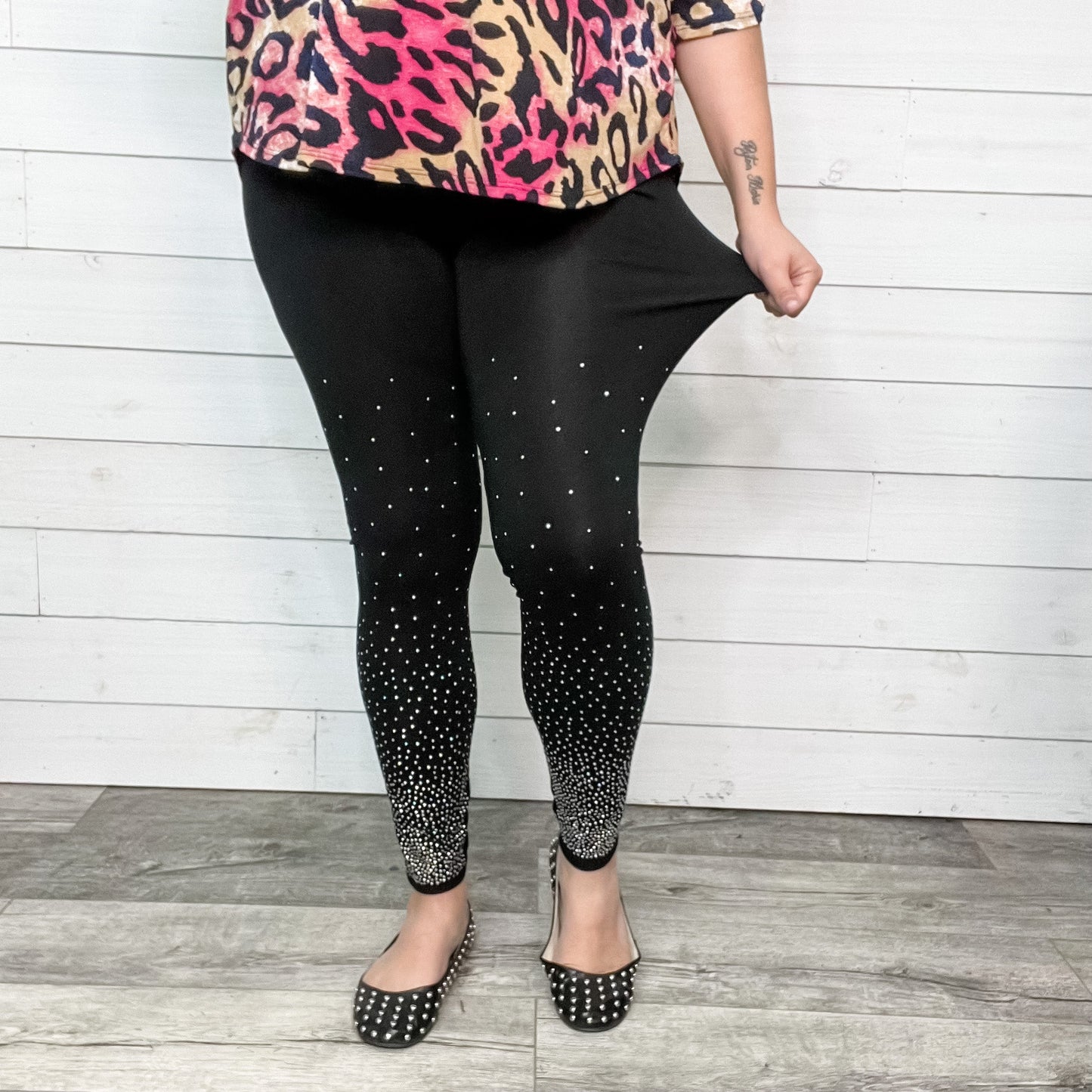 Vocal Apparel "Dipped in Sparkle" Embellished Leggings