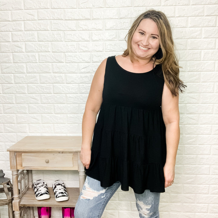 Waterfall Ruffle Babydoll Tank (Multiple Colors)