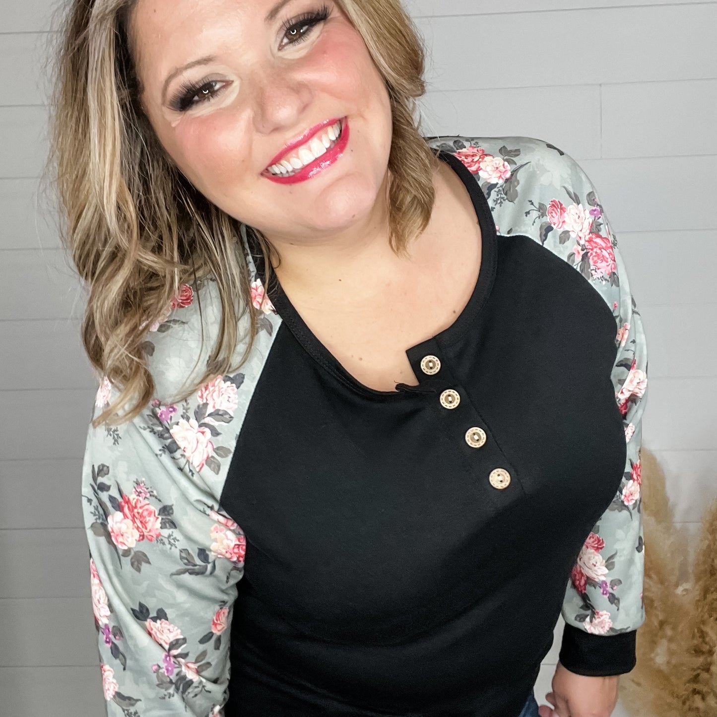 "Wendi" Button Front Long Sleeve By Shirley & Stone