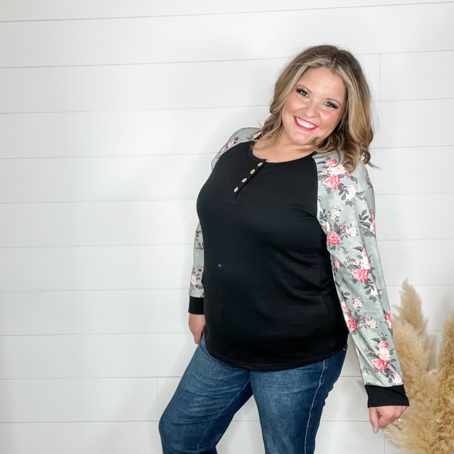 "Wendi" Button Front Long Sleeve By Shirley & Stone