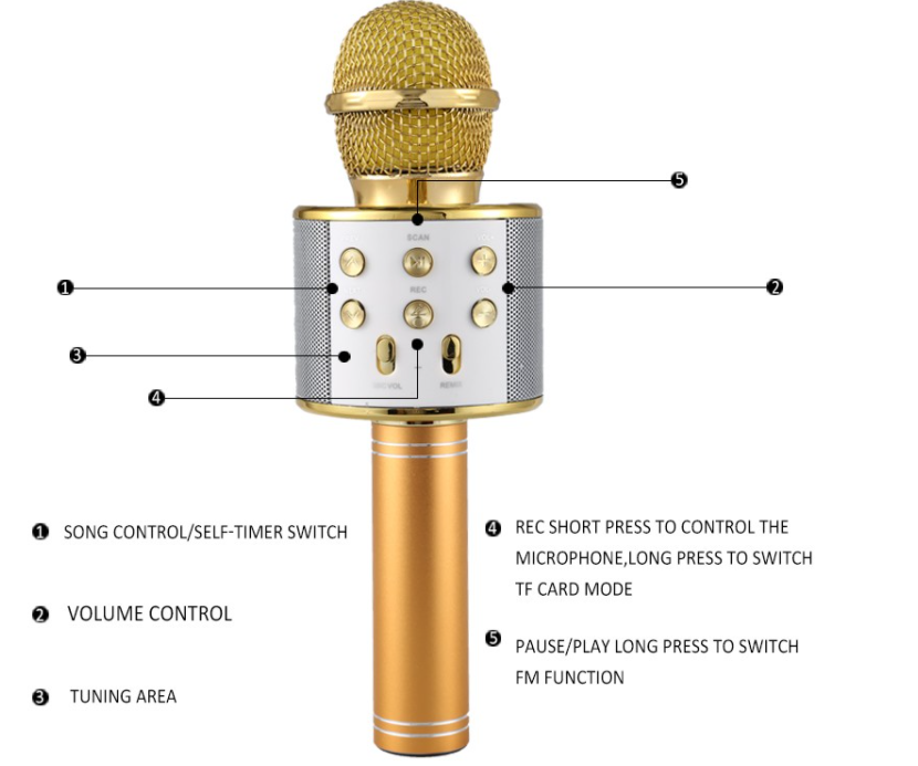 Wireless Bluetooth Microphone (Multiple Colors)