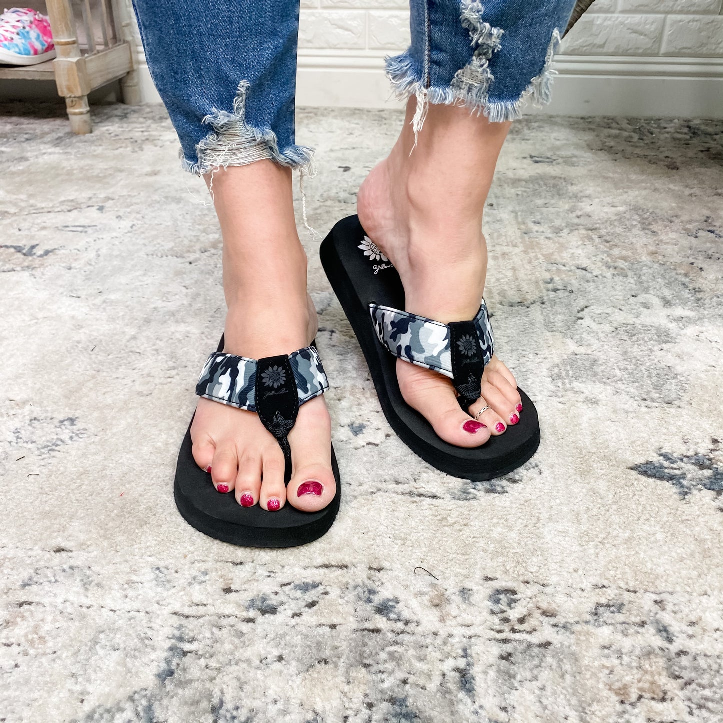Yellowbox Filomena Black Camo Sandals