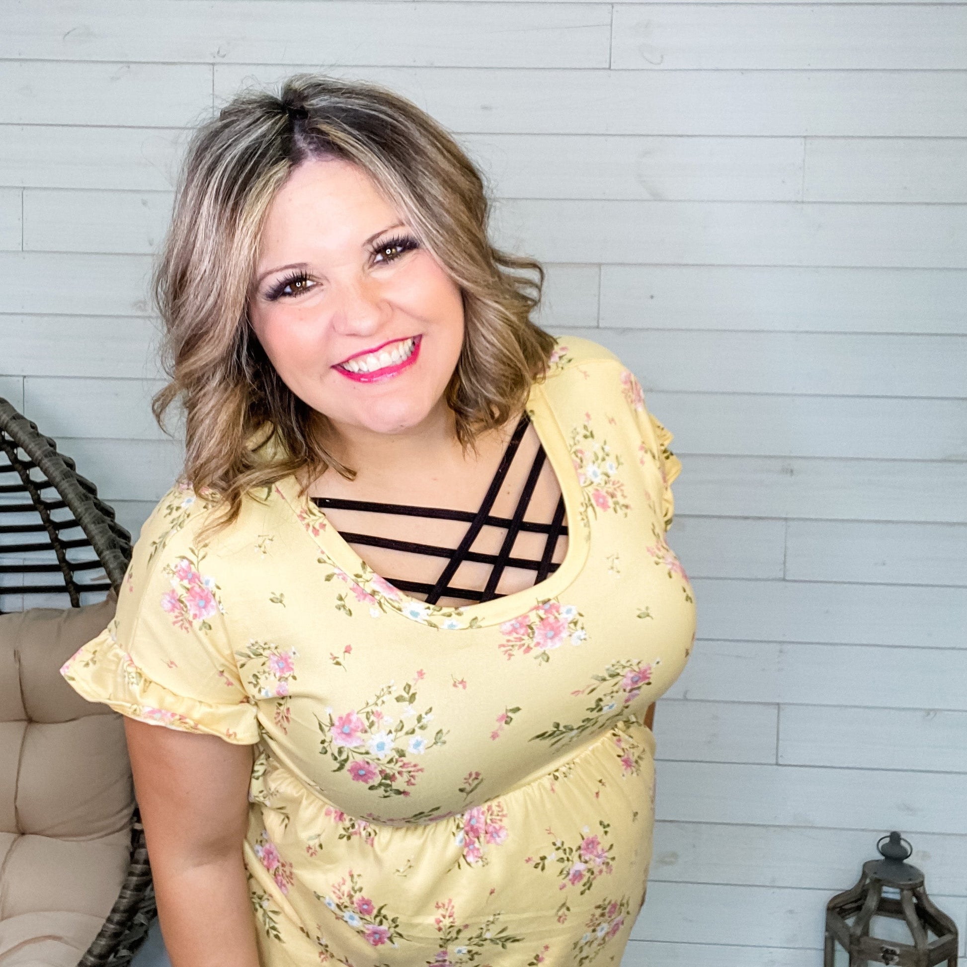 "You Are My" Floral Ruffle Sleeve Babydoll