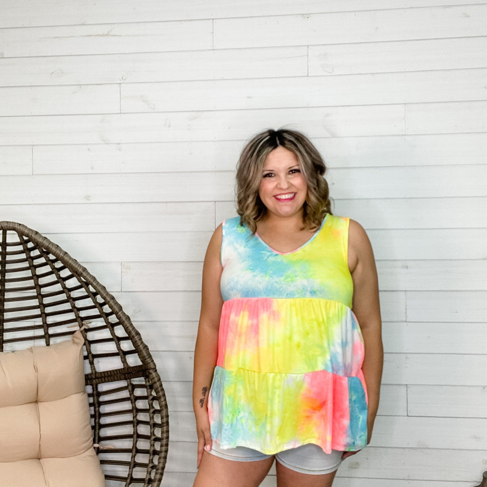 "Zelda" Tie Dye Babydoll Tank Top