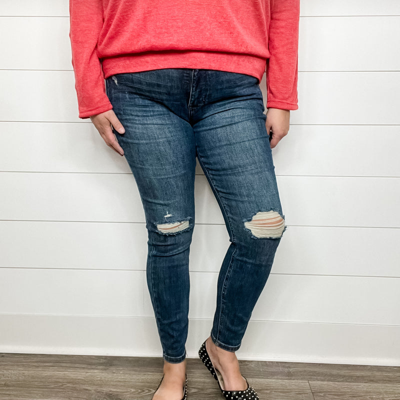 GAREMAY Plus Size Skinny Capris Jeans Woman Female Stretch Knee