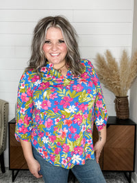"Gumdrop" Dear Scarlett 3/4 Sleeve Split Neck