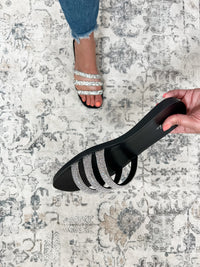 "Mia" Sparkle Sandal (Black)