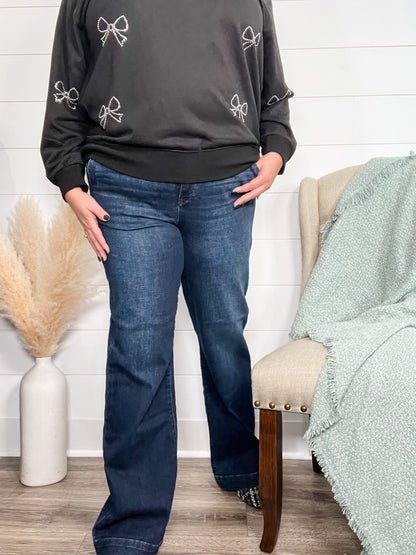 *3 Lengths* Judy Blue Seven Ways Til Sunday Wide Leg Trouser