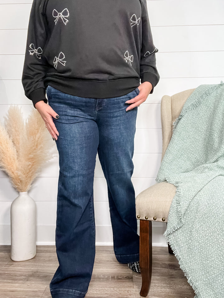 *3 Lengths* Judy Blue Seven Ways Til Sunday Wide Leg Trouser