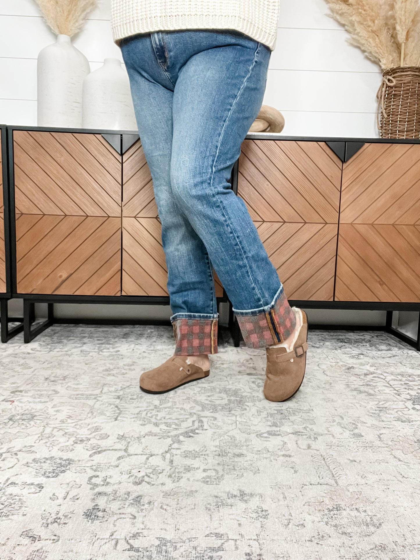 Judy Blue "Find The Buffalo" Cuff Straight Leg Jeans