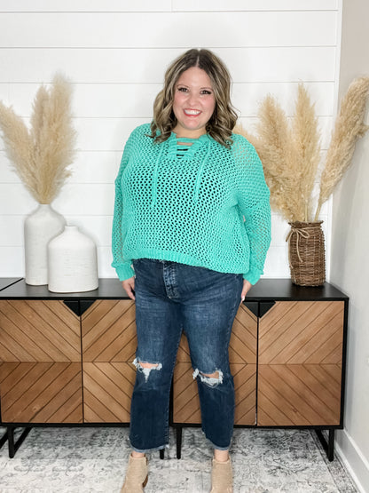 "Dylan" RFM Cropped Distressed Straight Leg