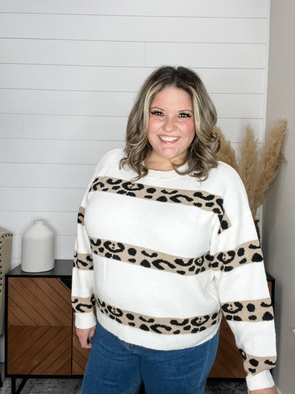 "Scout" Long Sleeve Animal Accent Sweater