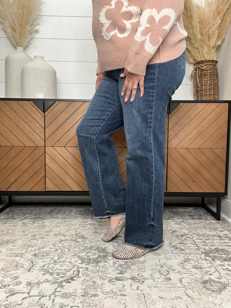 Judy Blue "Monkey Business" Wide Leg Jeans