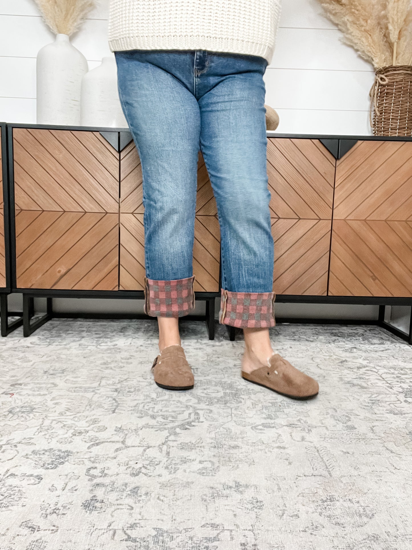 Judy Blue "Find The Buffalo" Cuff Straight Leg Jeans