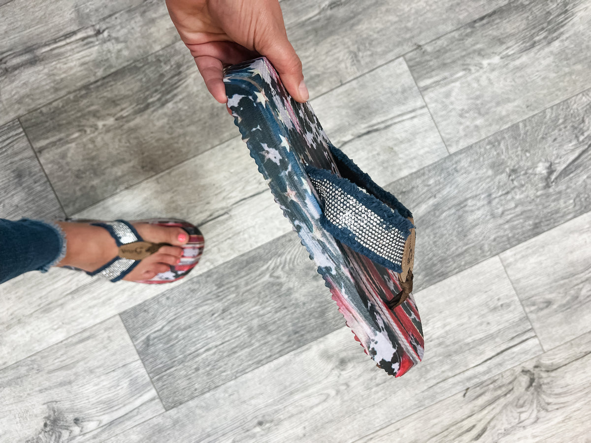 Gypsy Jazz Flip Flops (United Bling Navy)