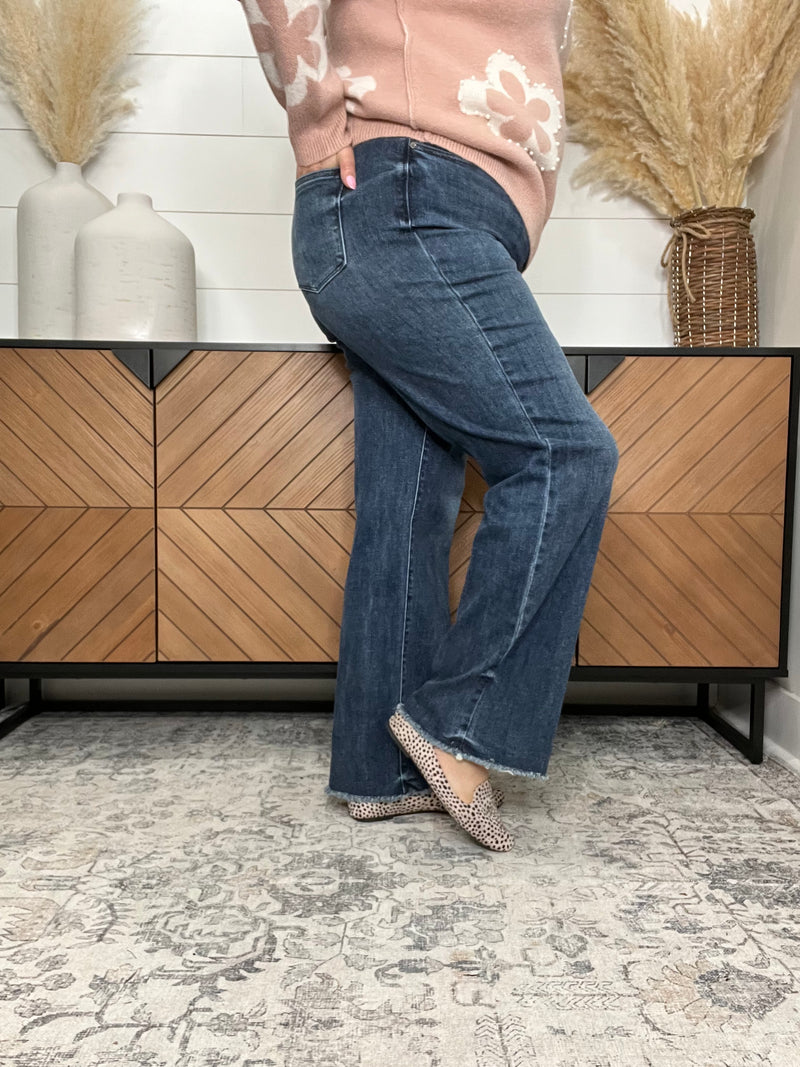 Judy Blue "Monkey Business" Wide Leg Jeans