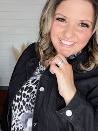 "Shake It Off" Black Denim Jacket with Fringe