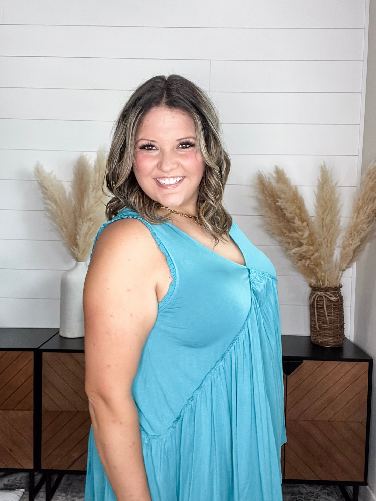 "Maine" Oversized Ruffle Tank