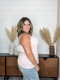 "Blatant" Floral Tank Top with Ruffle Detail