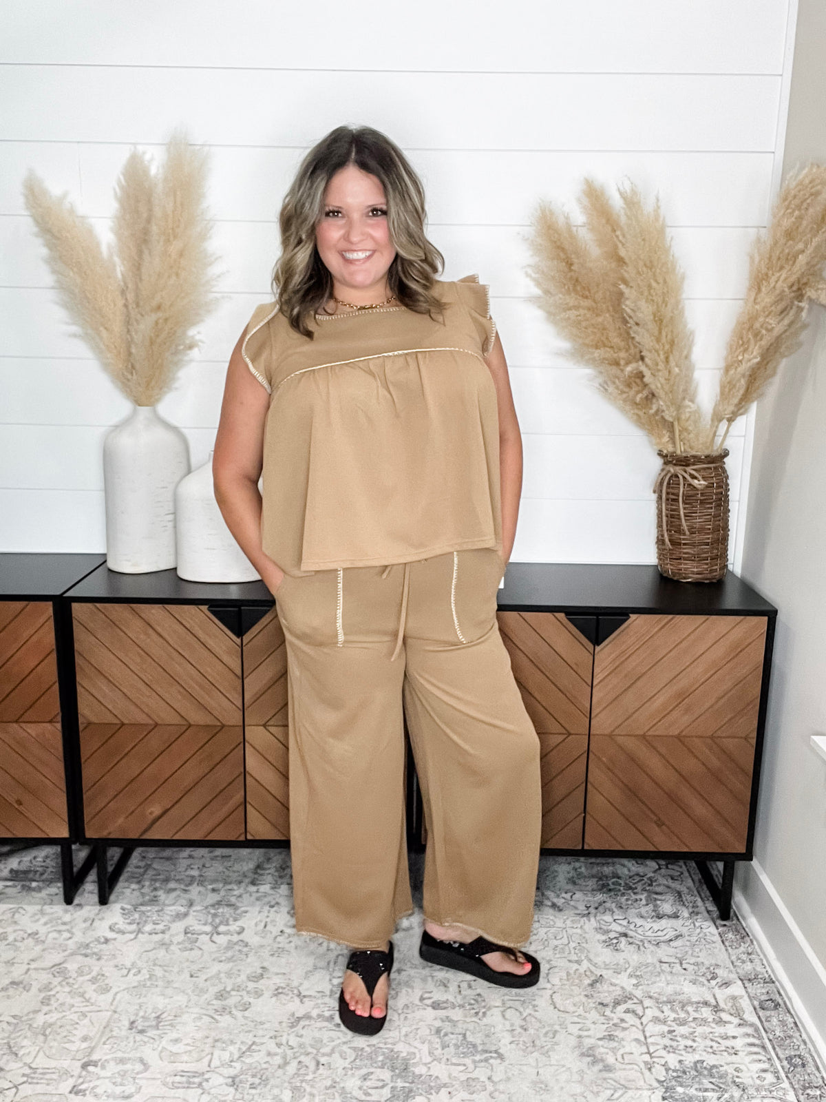 "Bridges" Elastic Waist Pants