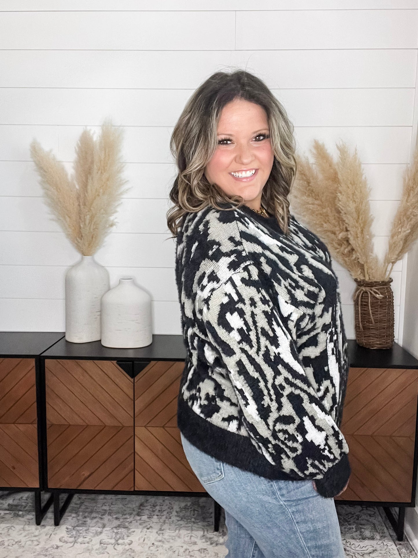 "Alfie" Camo Long Sleeve Sweater