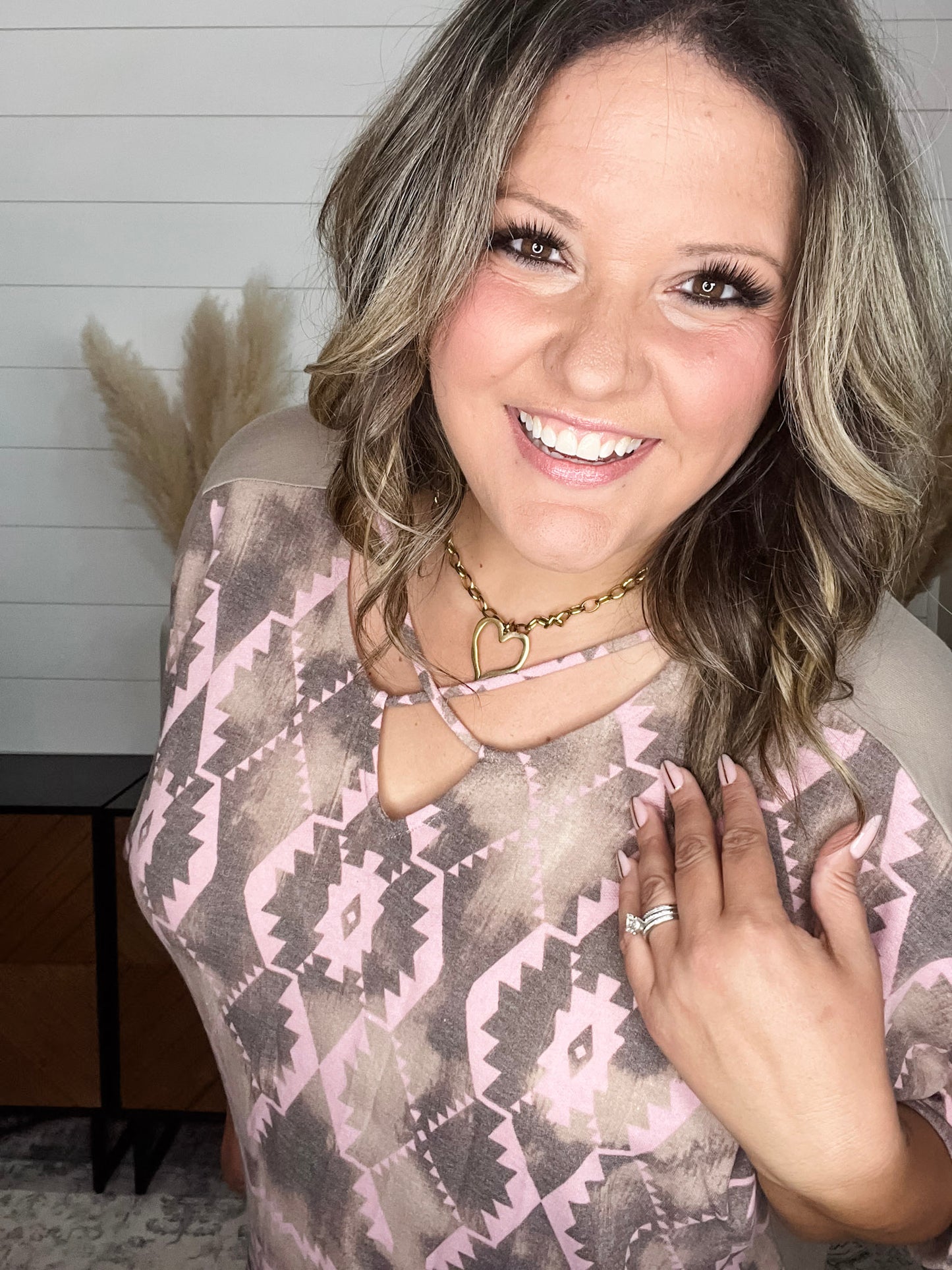 "Belgrade" 3/4 Sleeve Boxy Top with Criss Cross Front