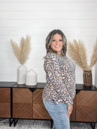 Dear Scarlett "Down With It" Animal Print Long Sleeve Weekender Style