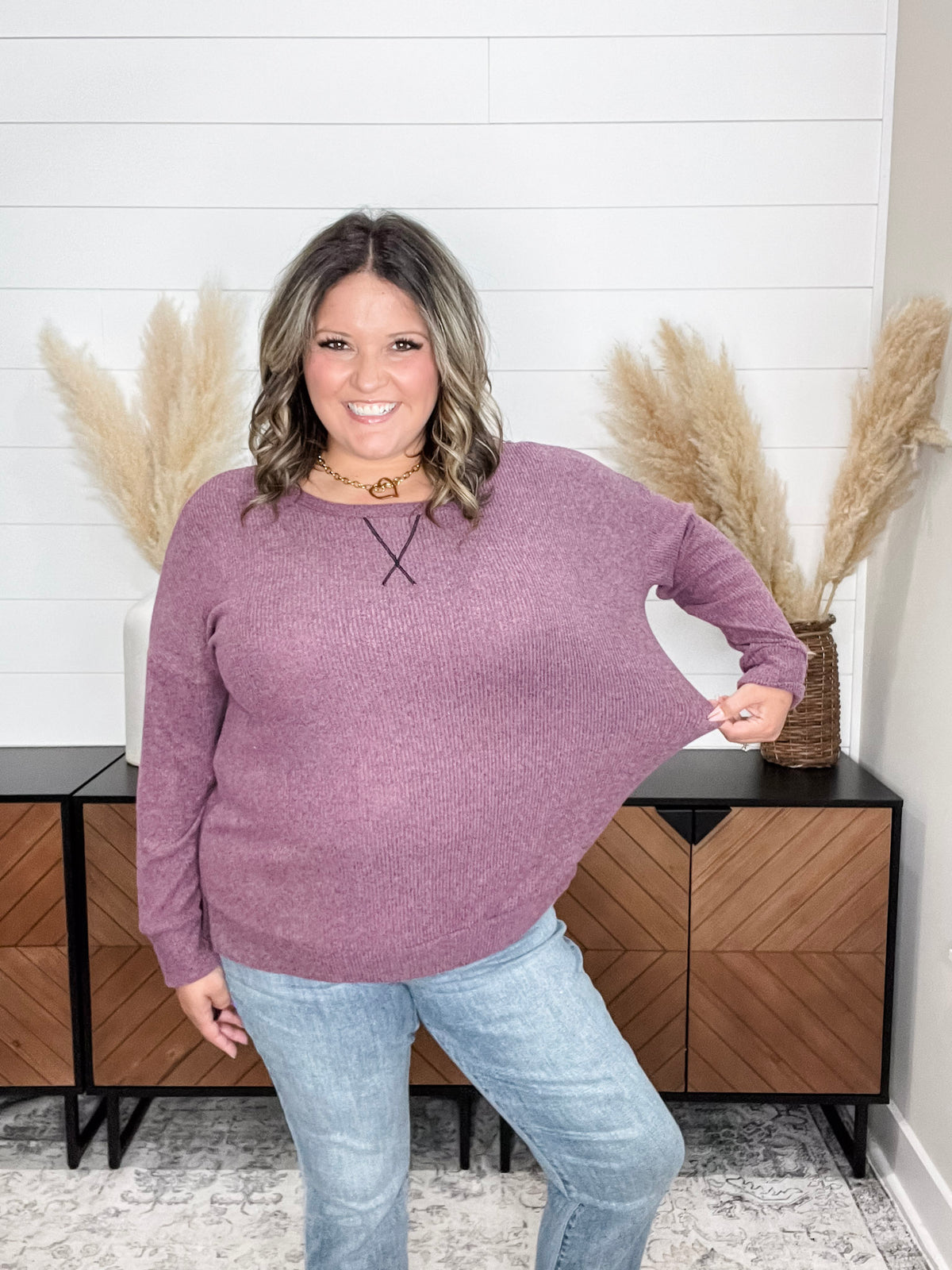 Dear Scarlett "Got It" Long Sleeve Weekender (Mauve)