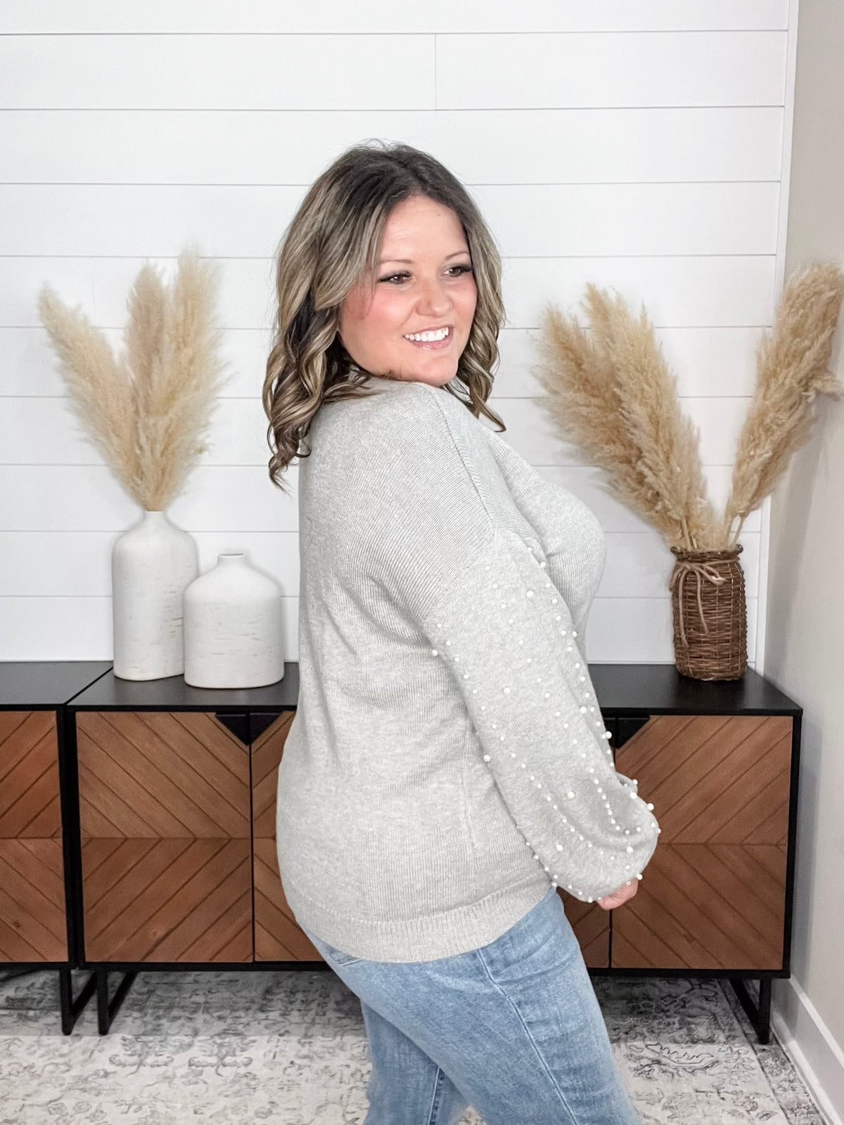 "Haze" Pearl Embellished Long Sleeve
