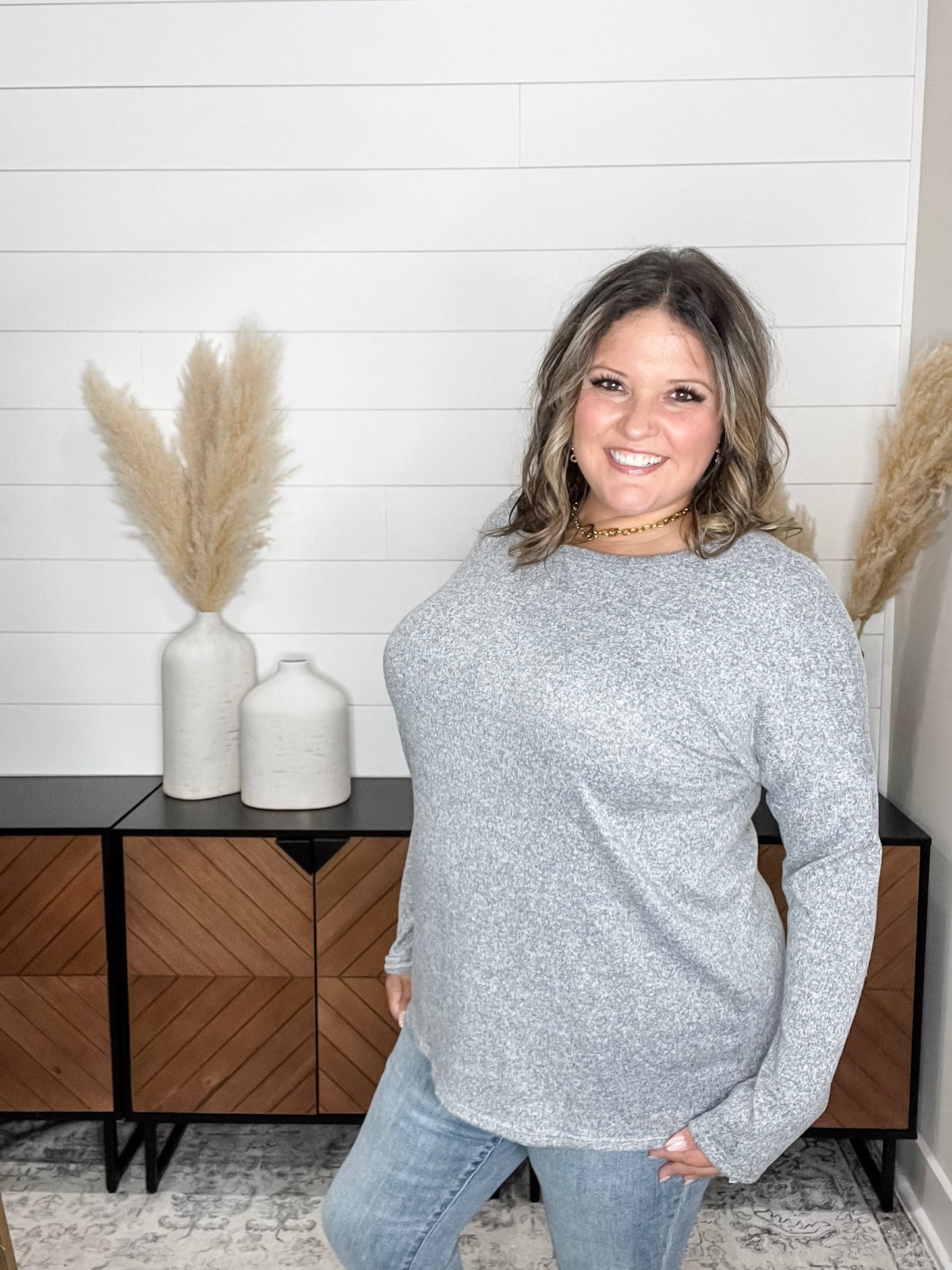 "In Every Color" Long Sleeve Round Neck (Heather Grey)