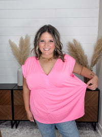 Dear Scarlett "It Counts" Solid Sleeveless Dreamer (Neon Pink)