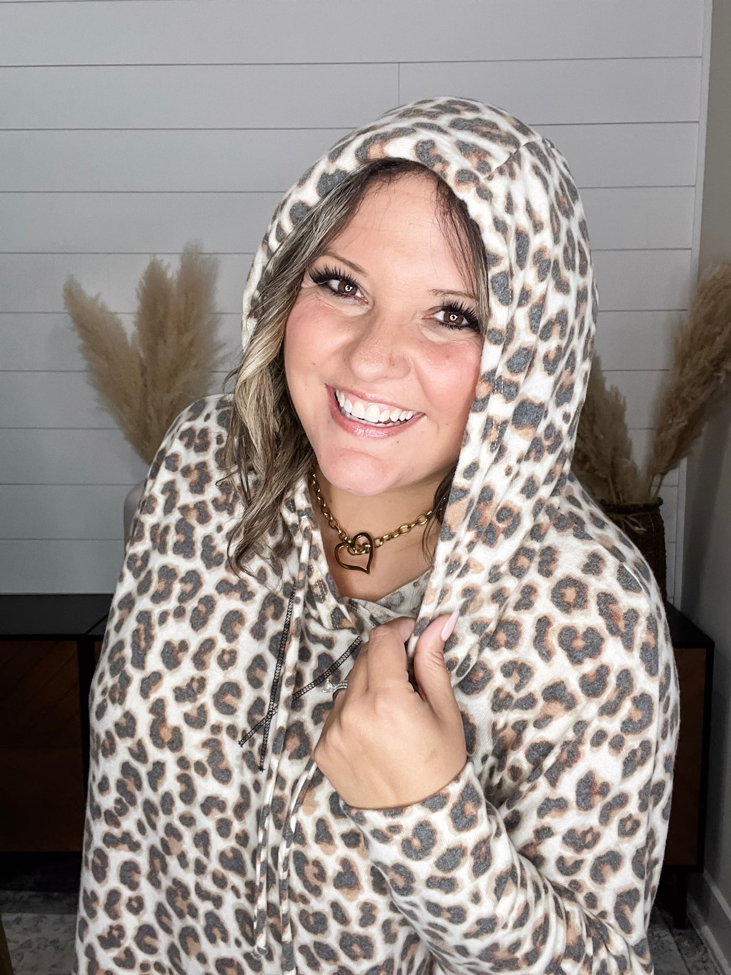 "Leapin" Animal Print Hoodie with Side Slits