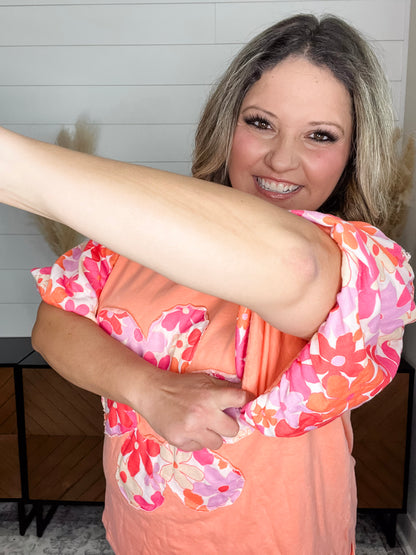 J.Her "Poppin Papaya" Balloon Sleeve