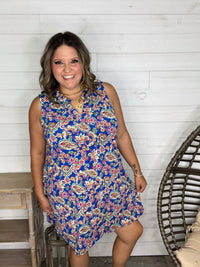 Dear Scarlett "Snapper' Sleeveless Split Neck Dress with Pockets