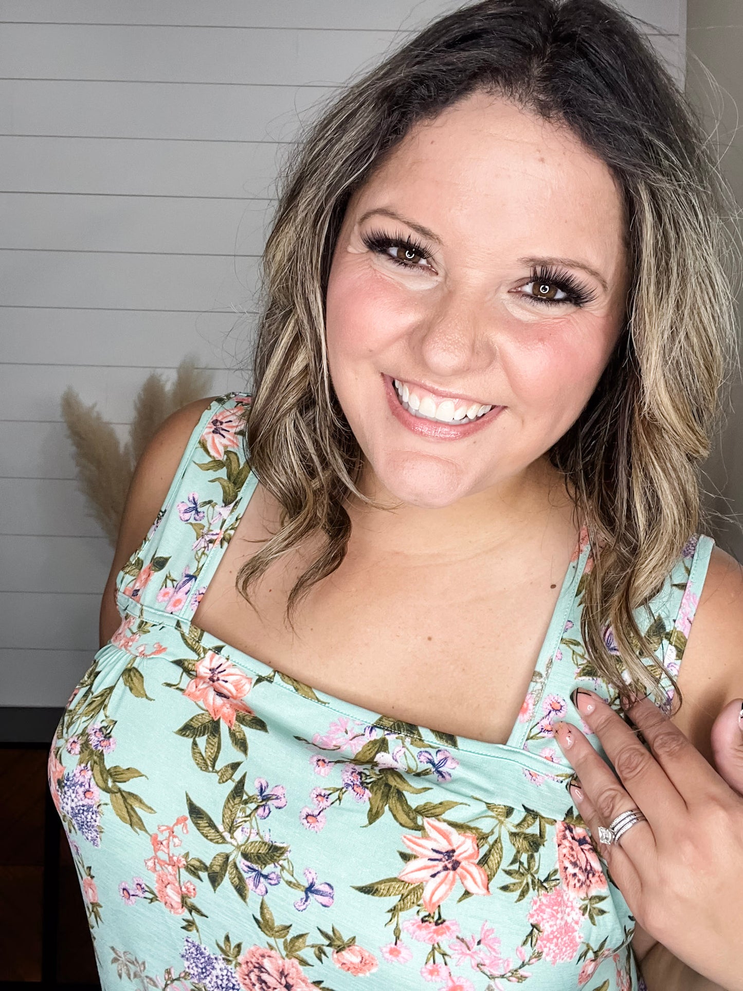 "Bittersweet" Floral Square Neck Tank Top