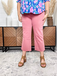 Judy Blue “Any Other Name” Rose Wide Leg Crops
