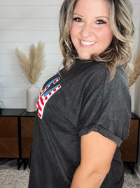 USA Embellished Oversized Boxy Tee