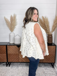 Pol - "Lansbury" Pearls & Lace Patchwork Vest