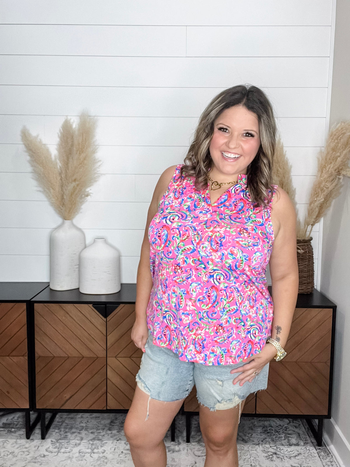 Dear Scarlett "Abner" Sleeveless Split Neck