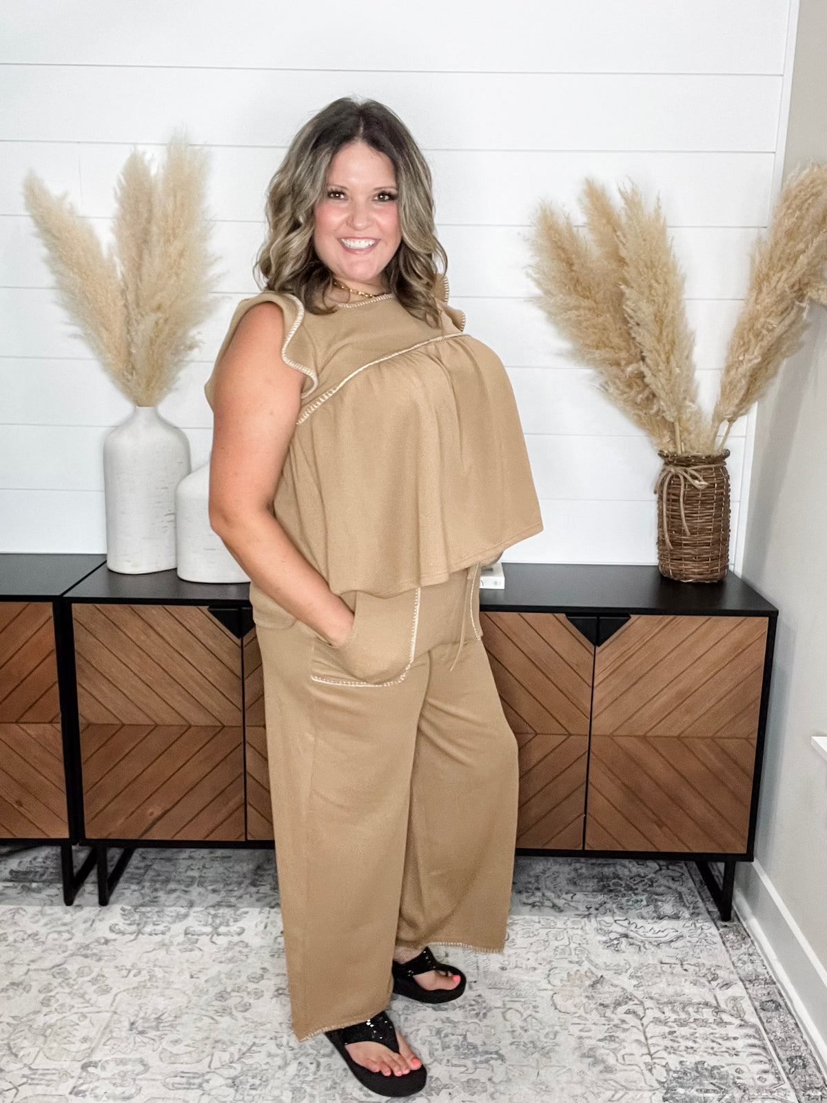 "Bridges" Elastic Waist Pants