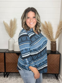 Dear Scarlett "Cornelius" 3/4 Sleeve Split Neck Tops