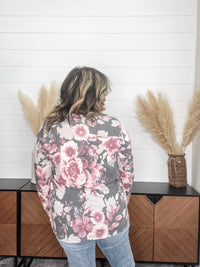 Dear Scarlett "Davenport" Floral Long Sleeve Split Neck