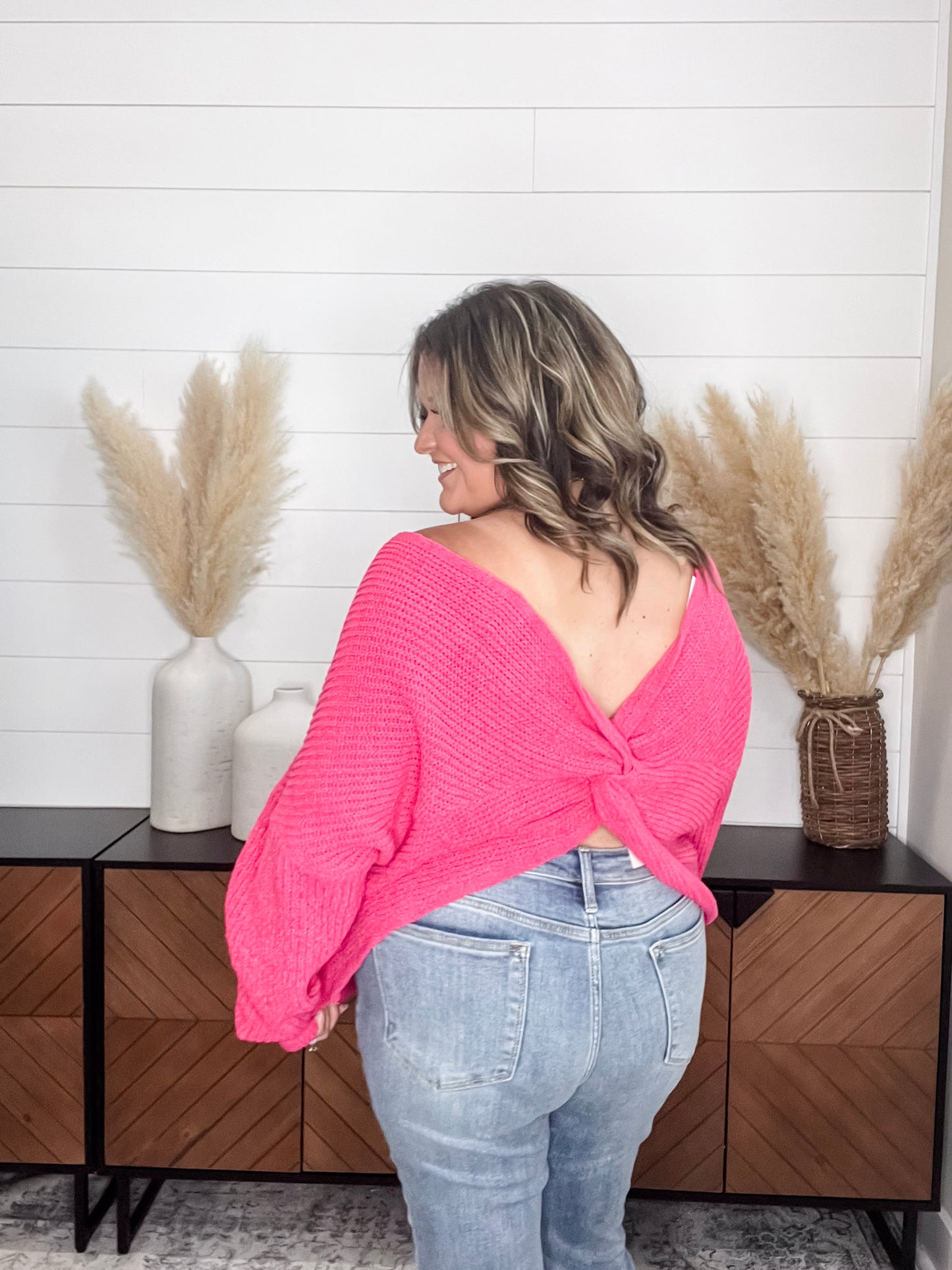 "Disclaimer" Cross Back Sweater