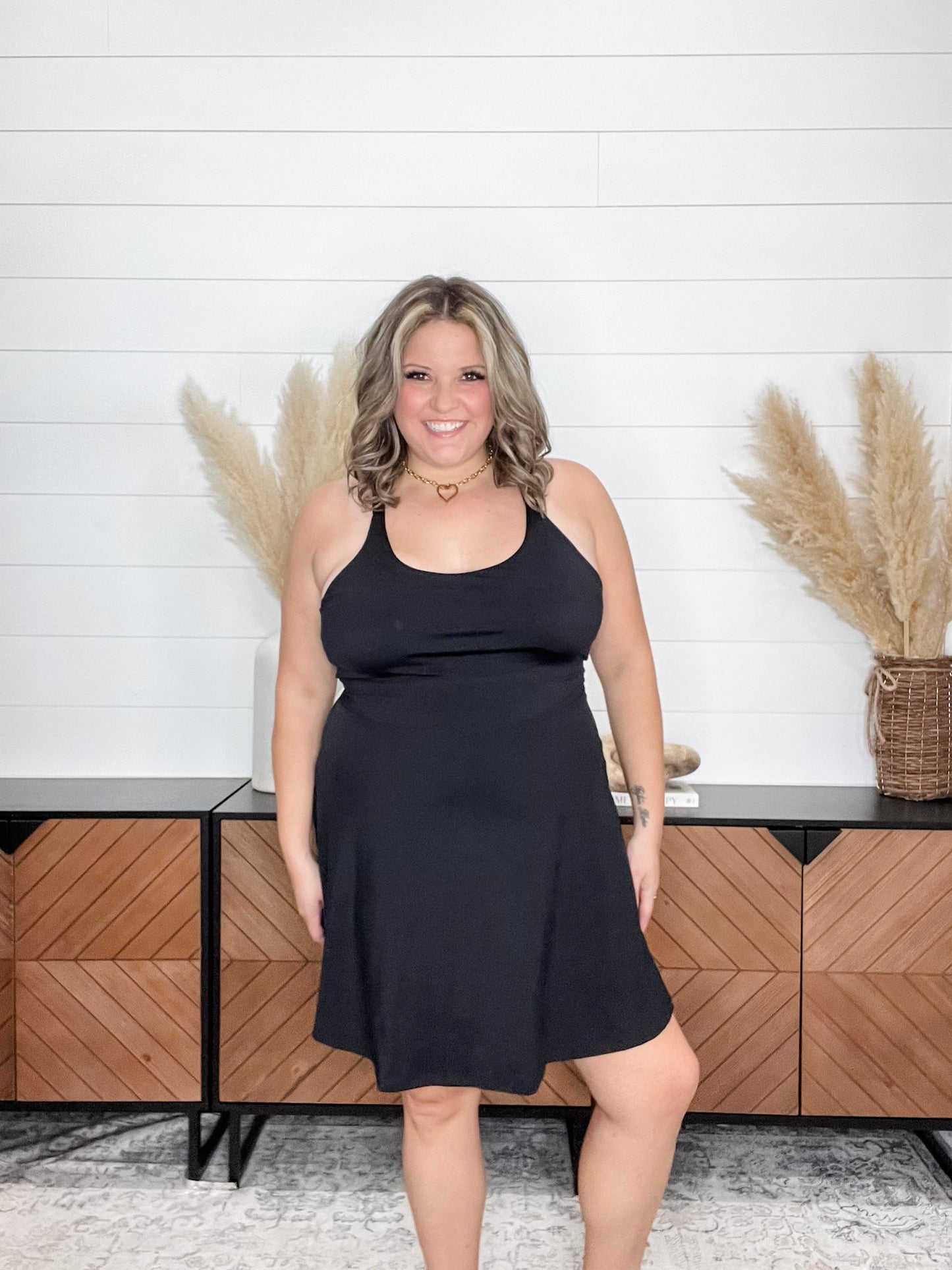 "Game On" Active Dress with Built In Shorts(Black)