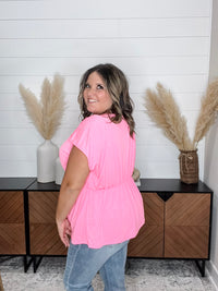 Dear Scarlett "It Counts" Solid Sleeveless Dreamer (Neon Pink)